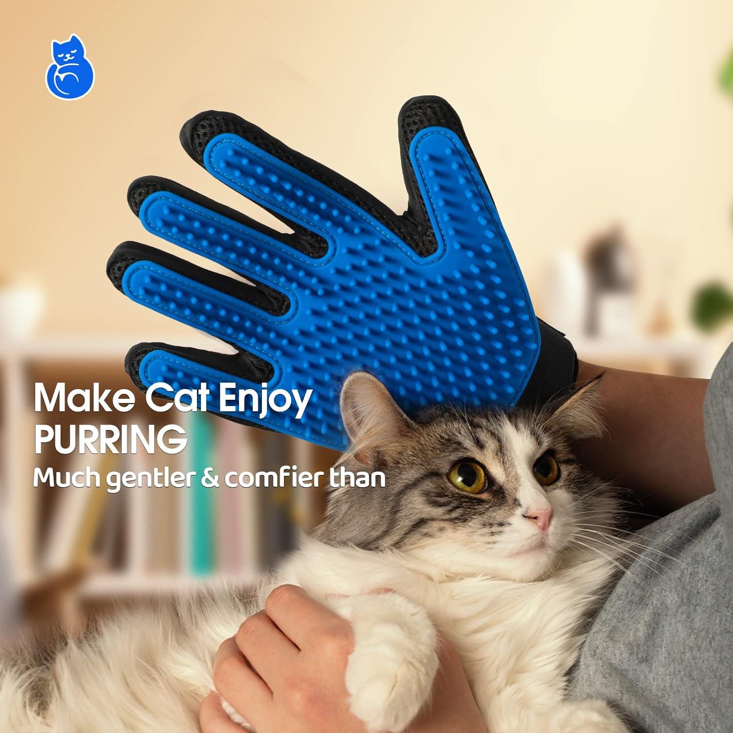 Upgrade Pet Grooming Gloves Cat Brushes For Gentle Shedding Efficient Pets Hair Remover Mittens Dog Washing Gloves For Long And Short Hair Dogs Cats Horse