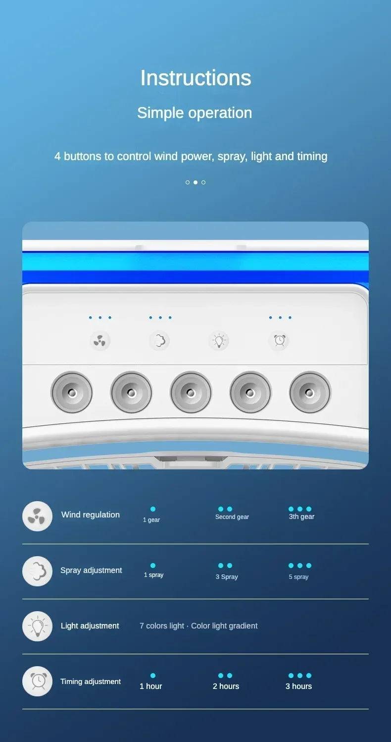 Super Cooling Desktop Small Fan Spray Air Conditioning Fan Cooling Miracle Air Cooler Dormitory Small USB Electric Fan Amagi