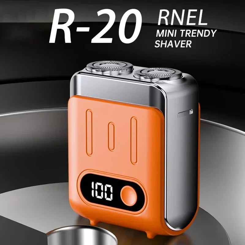 R20 Mini Electric Smart Shaver Shaver Digital Display Dual Blade Rechargeable Shaver Powerful Beard Trimmer Household Car Shaver
