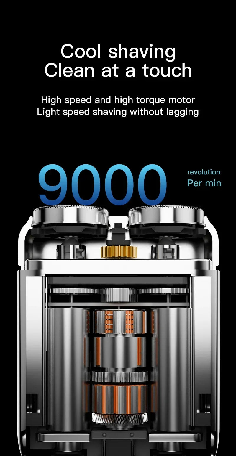 R20 Mini Electric Smart Shaver Shaver Digital Display Dual Blade Rechargeable Shaver Powerful Beard Trimmer Household Car Shaver