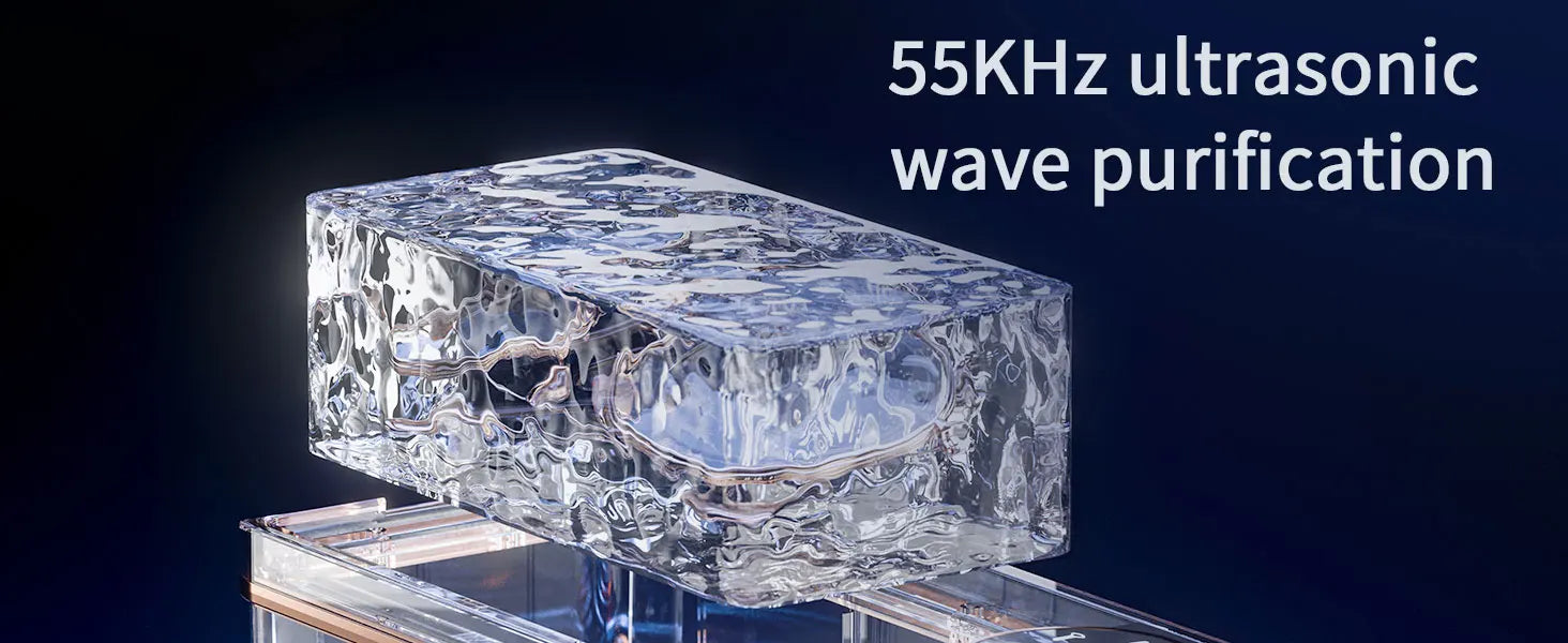 Ultrasonic 55KHZ Cleaning Machine Soundwave Technology Deep Cleaning Appliance for Glasses Dentures Jewelry Makeup Brushes