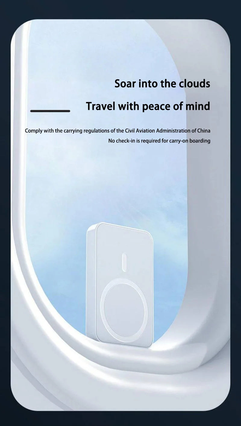 50000mAh Magnetic Power Bank Wireless PD22.5W Fast Charger For Magsafe Portable Wireless Charger For iPhone Xiaomi Spare Battery