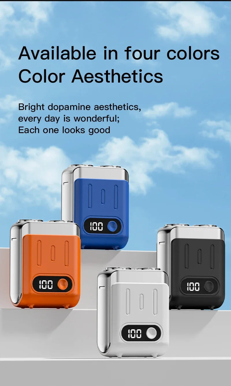 R20 Mini Electric Smart Shaver Shaver Digital Display Dual Blade Rechargeable Shaver Powerful Beard Trimmer Household Car Shaver