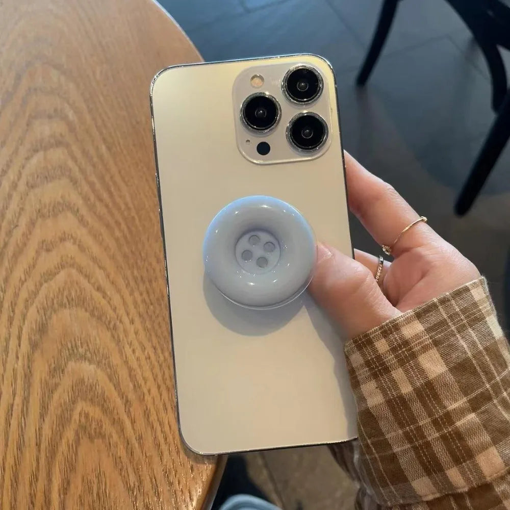 New 3D Simulated Button Phone Stand Cute Phone Grip Adhesive Retractable Phone Stand Adhesive Phone Stand