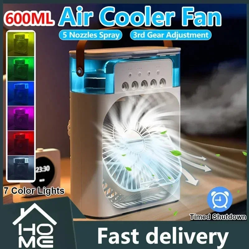 Super Cooling Desktop Small Fan Spray Air Conditioning Fan Cooling Miracle Air Cooler Dormitory Small USB Electric Fan Amagi