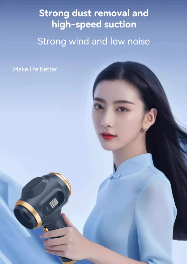 Powerful 2-in-1 Air Duster & Vacuum, Handheld Cordless Cleaner with Digital Display for Electronics Car Home Office