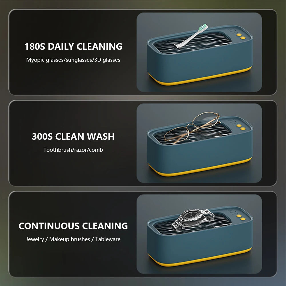 Ultrasonic Jewelry Eyeglasses Watches Cleaner Cleaning Machine 45KHZ with 500ML Sink for Eyeglass/Braces/Comb/Razor/Makeup Brush