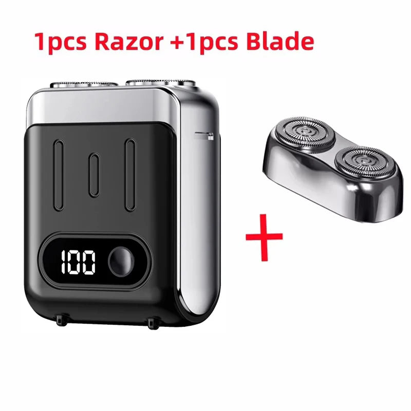 R20 Mini Electric Smart Shaver Shaver Digital Display Dual Blade Rechargeable Shaver Powerful Beard Trimmer Household Car Shaver