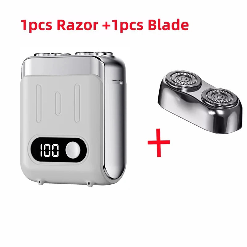 R20 Mini Electric Smart Shaver Shaver Digital Display Dual Blade Rechargeable Shaver Powerful Beard Trimmer Household Car Shaver