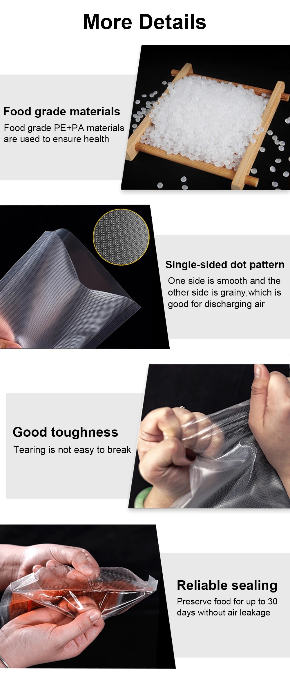 Food Vacuum Storage Packaging Bags for Vacuum Sealer Meat Fruit Vegetable Vacuum Sealer Bags Rolls 12/15/20/25/30cm 500cm/roll