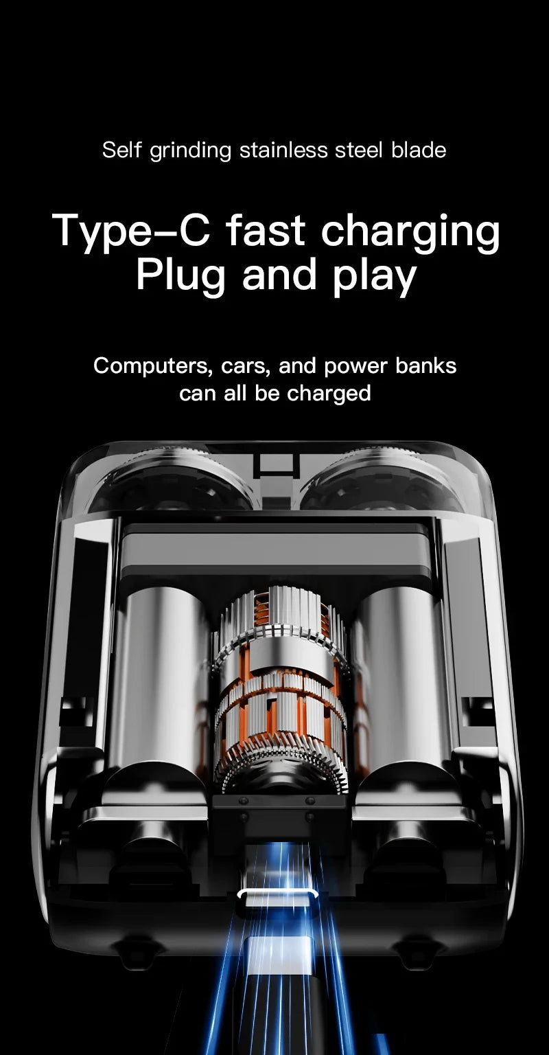 R20 Mini Electric Smart Shaver Shaver Digital Display Dual Blade Rechargeable Shaver Powerful Beard Trimmer Household Car Shaver