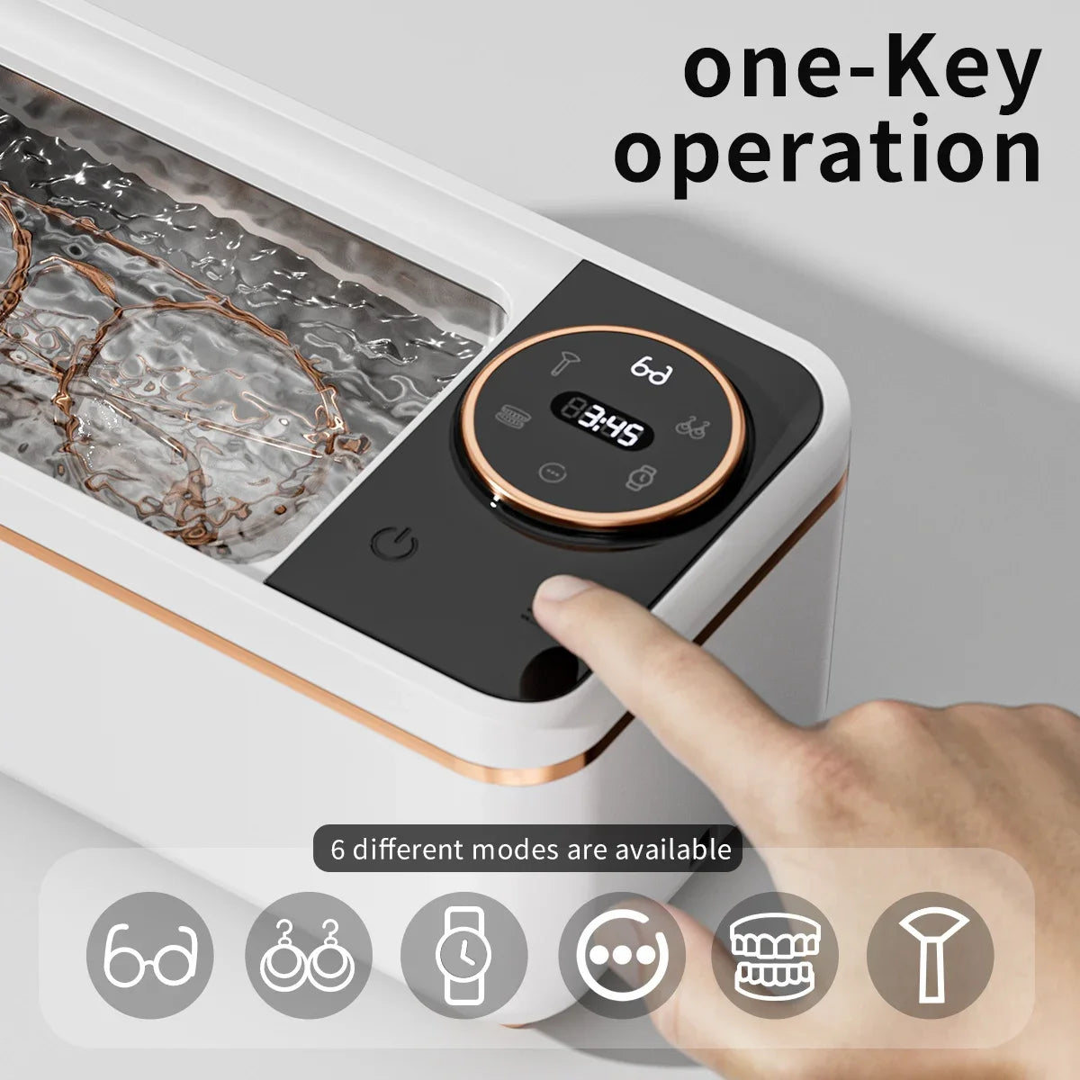 Ultrasonic 55KHZ Cleaning Machine Soundwave Technology Deep Cleaning Appliance for Glasses Dentures Jewelry Makeup Brushes