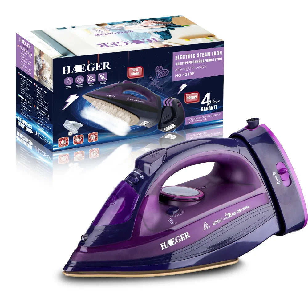 Steam Iron for Clothes,220V 2400W Handheld Electric Iron ,Wireless, Adjustable Temperature,Titanium Infused Ceramic Soleplate