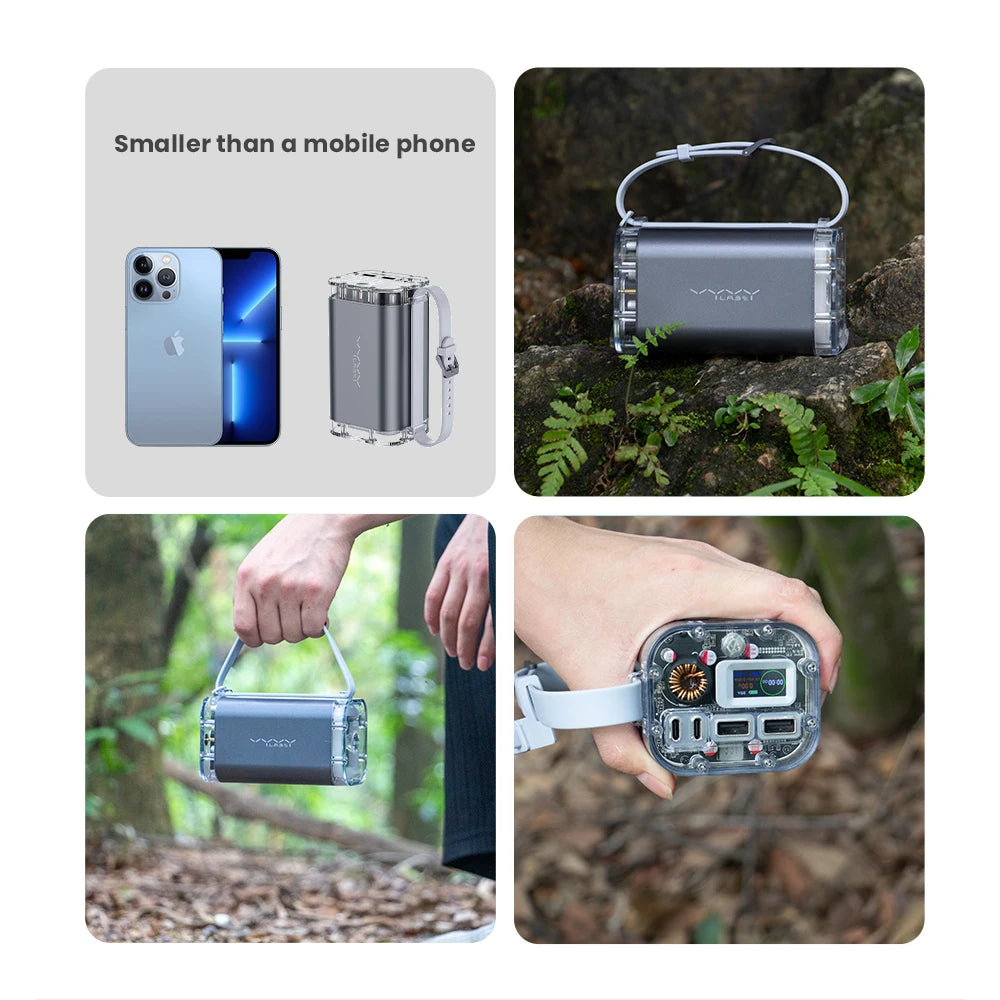 Vyvylabs 40000mAh100W Power Bank Fast Charging Battery High Capacity Waterproof Powerbank Charger Outdoor Light Powerbank