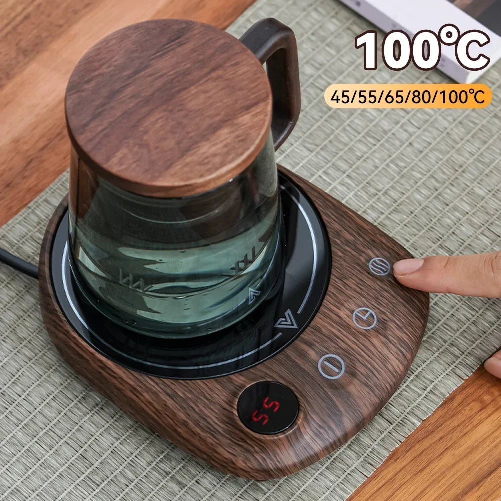 200W Electric Beverage Heating Plate Smart Milk Tea Coffee Cup Mug Warmer for Desk 5 Temperatures with Timer Automatic Shut Off