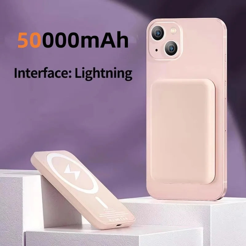 50000mAh Magnetic Power Bank Wireless PD22.5W Fast Charger For Magsafe Portable Wireless Charger For iPhone Xiaomi Spare Battery