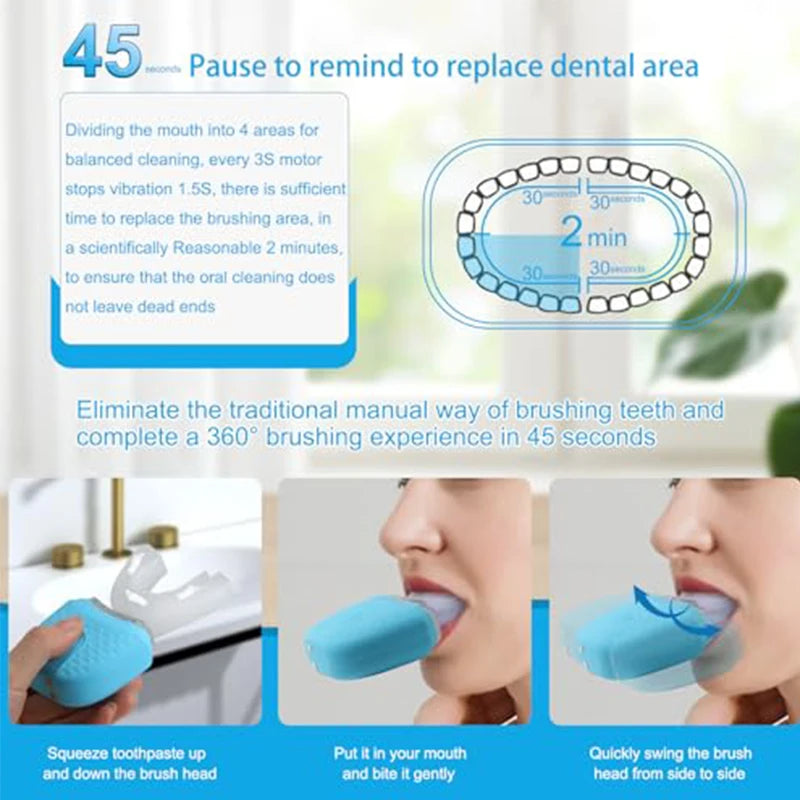Electric U Shaped Type Toothbrush 360 Degrees Ultrasonic Children Adults Whitening Silicone Automatic Electric Toothbrush
