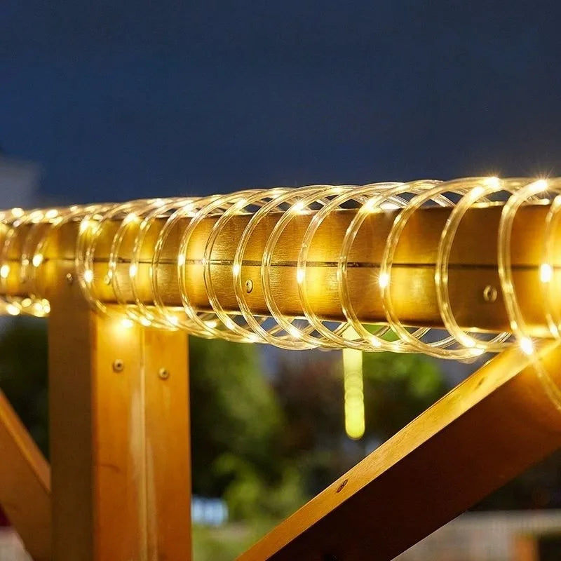 Solar Light String Tube Light Outdoor Atmosphere Light Small Color Light String Light Waterproof LED Courtyard