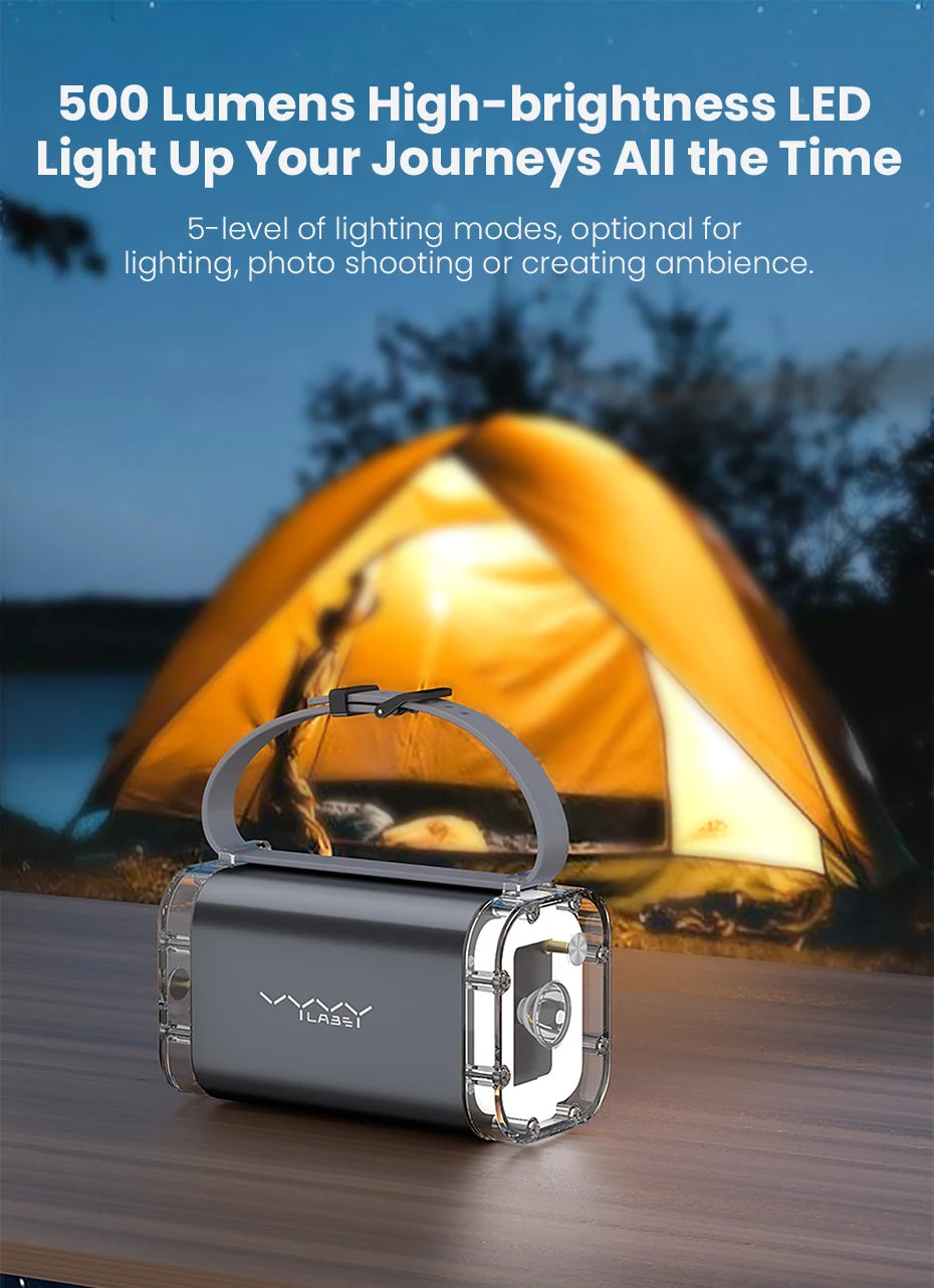 Vyvylabs 40000mAh100W Power Bank Fast Charging Battery High Capacity Waterproof Powerbank Charger Outdoor Light Powerbank