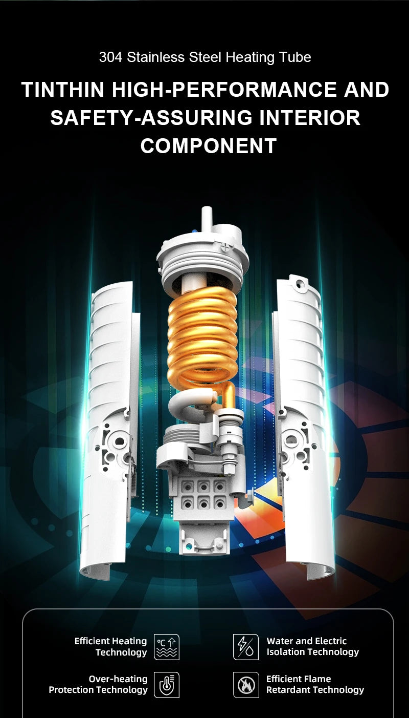 Briwellna Electric Water Heater Flowing Universal Spout Kitchen Faucet 2 in 1 Stainless Steel Electric Faucet 220V Heating Tap