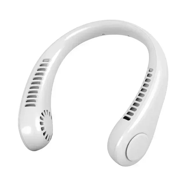 5 adjustable speeds, twistable hands-free, bladeless sports neck strap portable neck fan, 4000 mah battery rechargeable