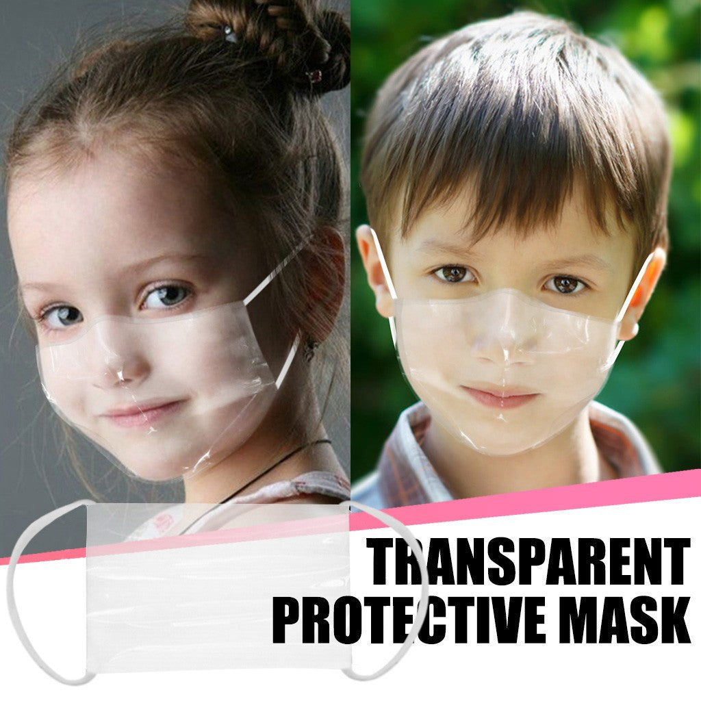 Trendy Fashion New Washable And Reusable Full Transparent Mask Children&