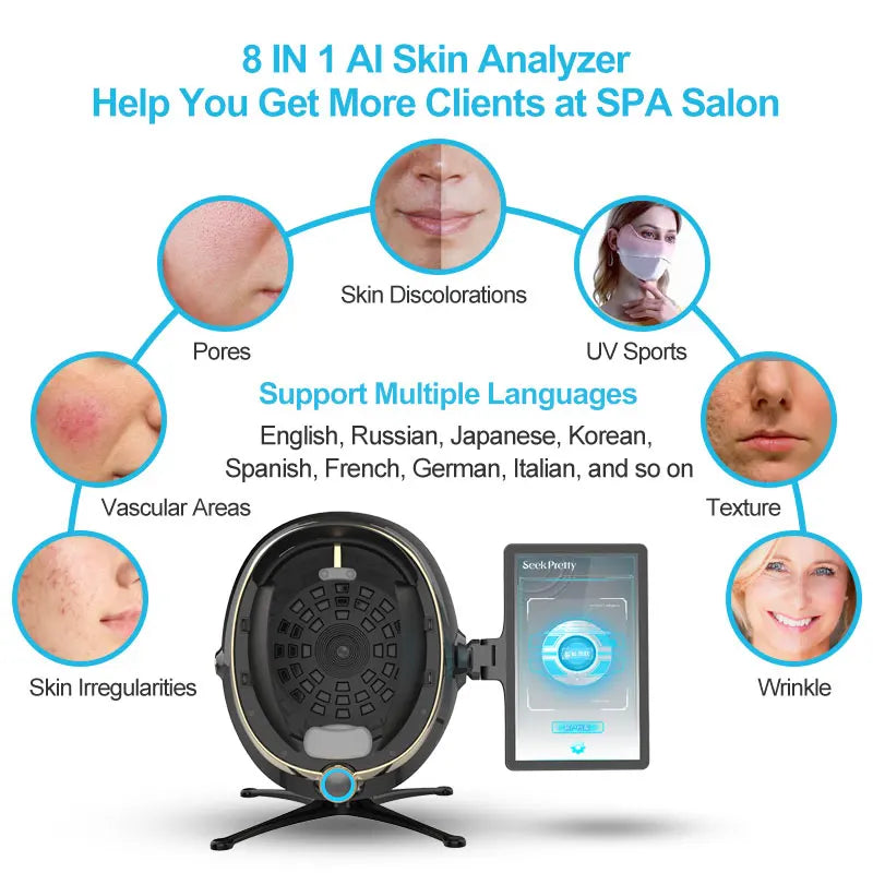 2025 Professional 3D Magic Mirror Skin Analyzer: Advanced Monitor, Detector &amp; Camera for Facial Machines, Perfect for Salon Skin