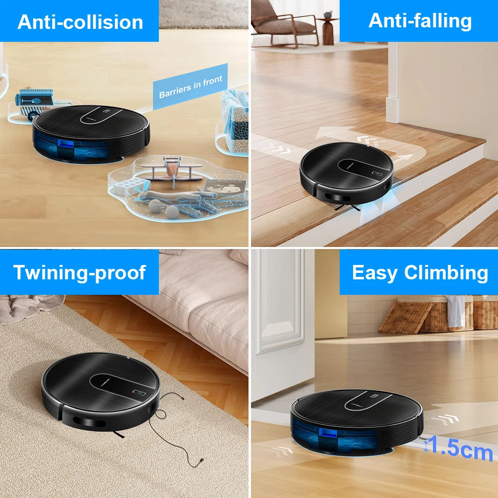   (promo code:   AEEU55 )Robot Vacuum Cleaner And Wet Mop 2-in-1 LIECTROUX N7S-U,Smart Mapping,WiFi App,4000Pa,BLDC Motor,Ideal for Pet Hair,Carpet,Floor