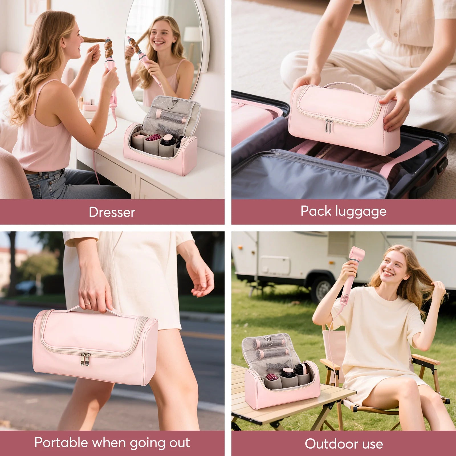 High Speed 5 in 1 Hair Dryer Hot Air Comb Set,Hair Brush Curling Iron Hair Straightener Styling Tool For Blow Dryer Gift Box