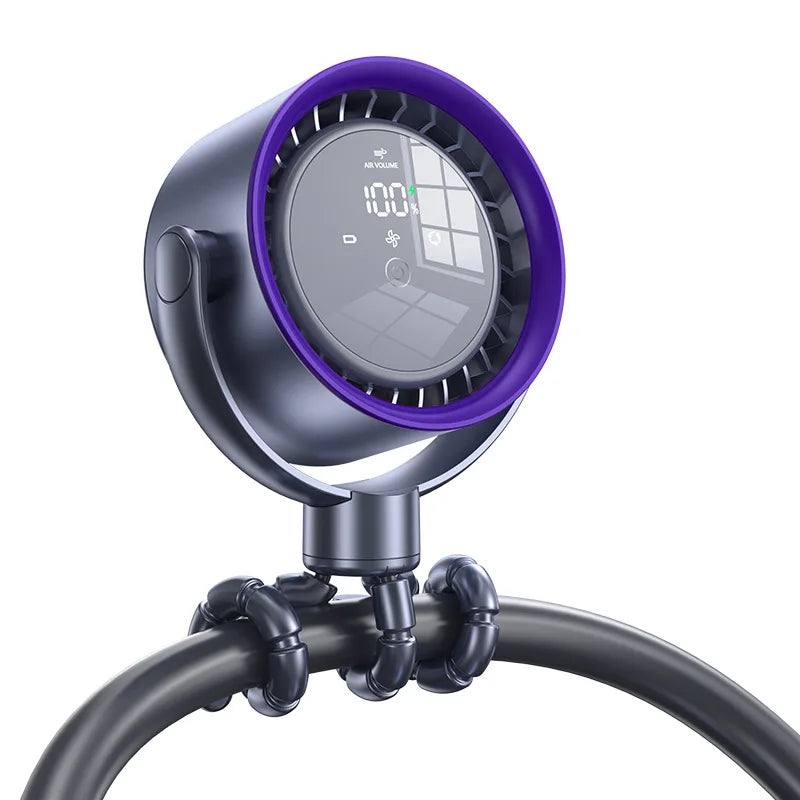 2025new fan ICE super cooling conductor desktop bedside variable frequency shaking head digital display octopus shaking head fan