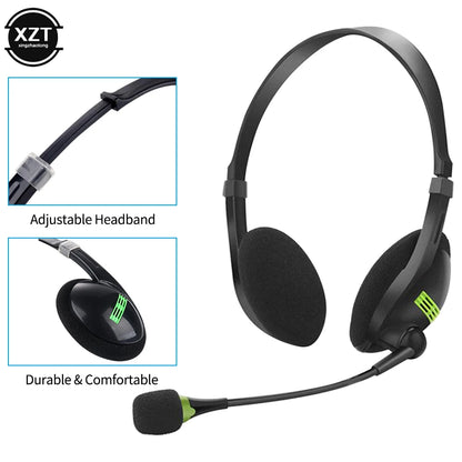 3.5mm Wired Headset Microphone Universal Computer Headset Wired Office Headset Microphone