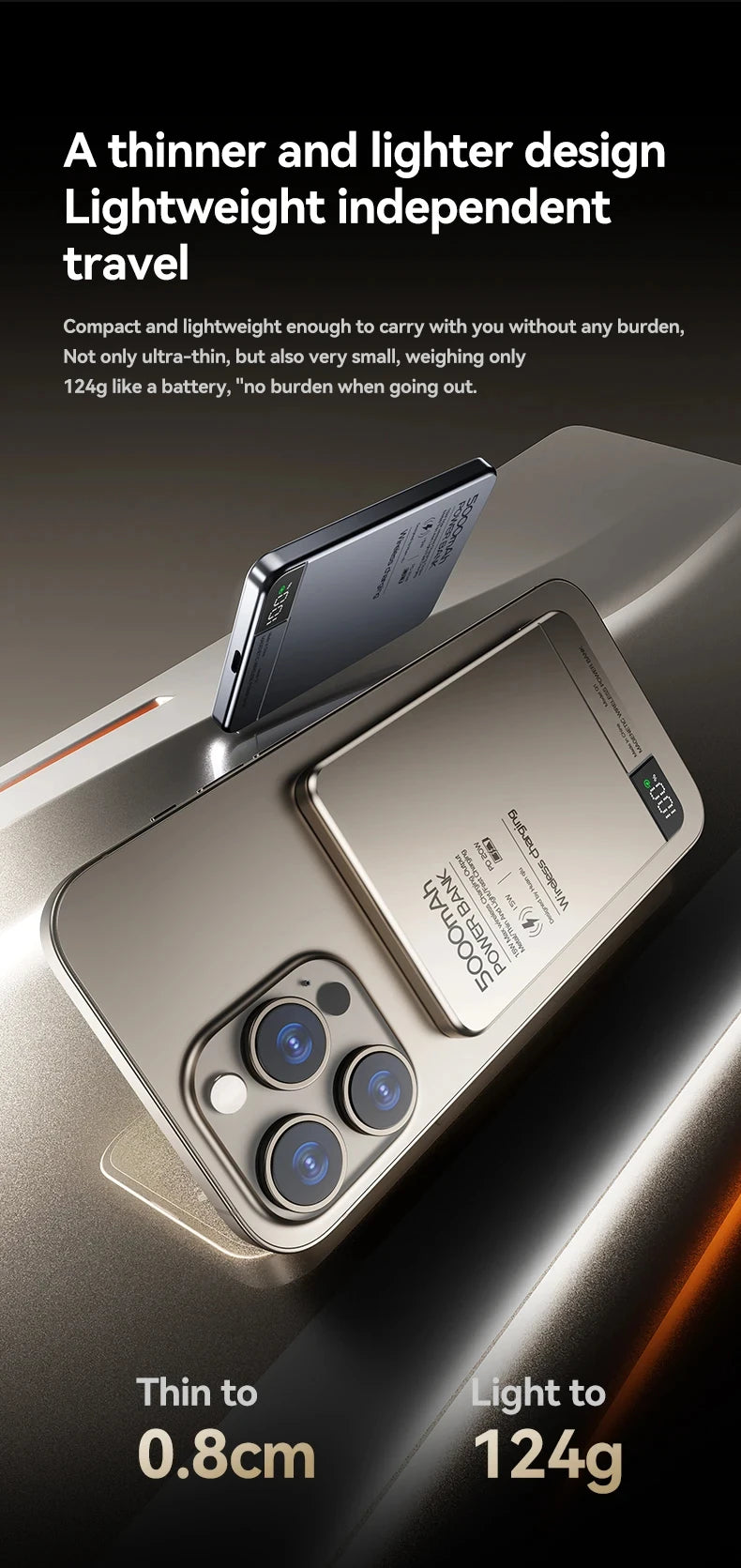 Travel Portable 10000mAh Wireless Magnetic PowerBank Fast Charging Ultra Capacity Digital External Battery PowerBank For Magsafe