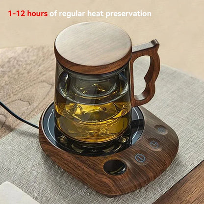 200W Electric Beverage Heating Plate Smart Milk Tea Coffee Cup Mug Warmer for Desk 5 Temperatures with Timer Automatic Shut Off