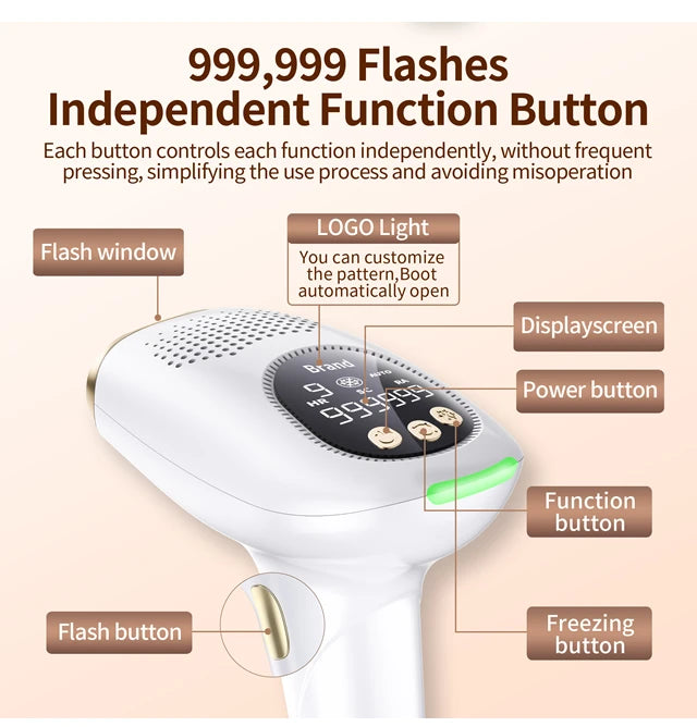 999999 Flashes IPL Laser Epilator for Women Home Use Devices Hair Removal Painless Electric Epilator Bikini Dropshipping