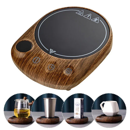 200W Electric Beverage Heating Plate Smart Milk Tea Coffee Cup Mug Warmer for Desk 5 Temperatures with Timer Automatic Shut Off