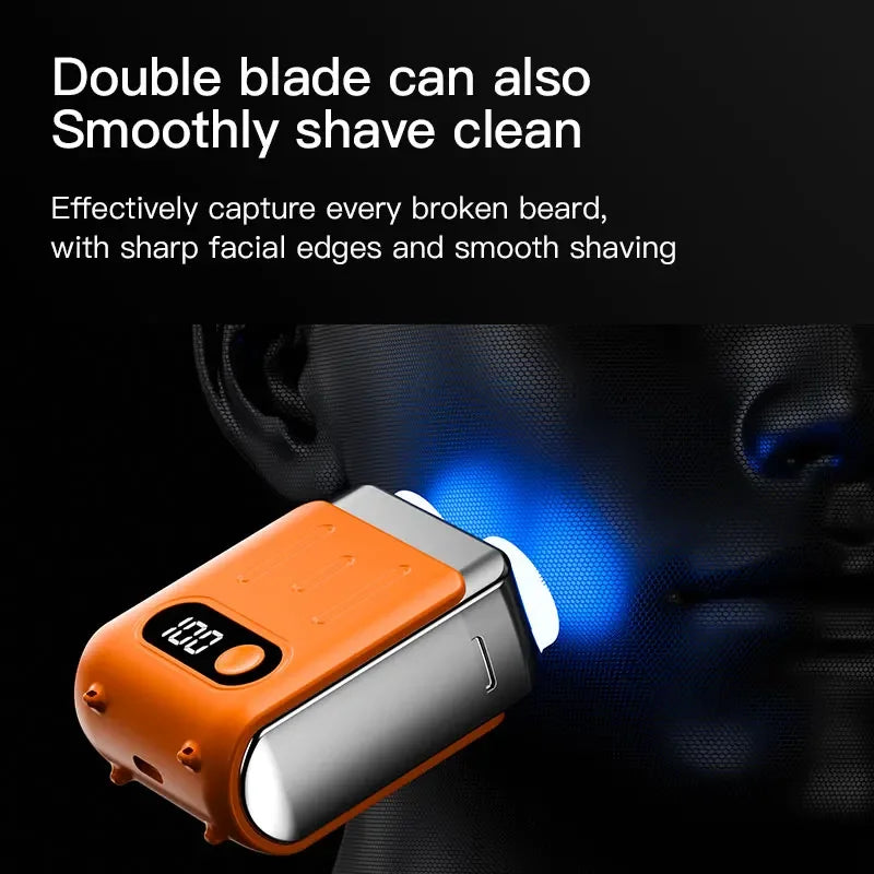 R20 Mini Electric Smart Shaver Shaver Digital Display Dual Blade Rechargeable Shaver Powerful Beard Trimmer Household Car Shaver