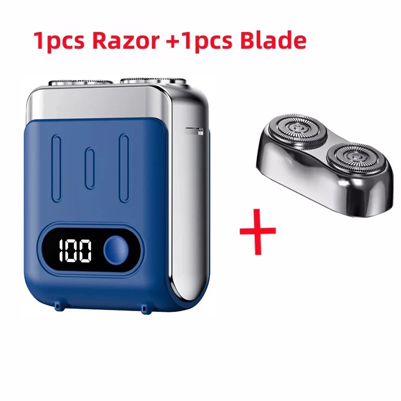 R20 Mini Electric Smart Shaver Shaver Digital Display Dual Blade Rechargeable Shaver Powerful Beard Trimmer Household Car Shaver