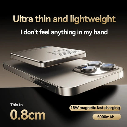 Travel Portable 10000mAh Wireless Magnetic PowerBank Fast Charging Ultra Capacity Digital External Battery PowerBank For Magsafe