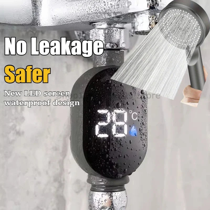 Black Bathroom Led Display 0℃~99℃ Home Water Shower Thermometer Water Accurate Temperature Measurement Meter Bathroom