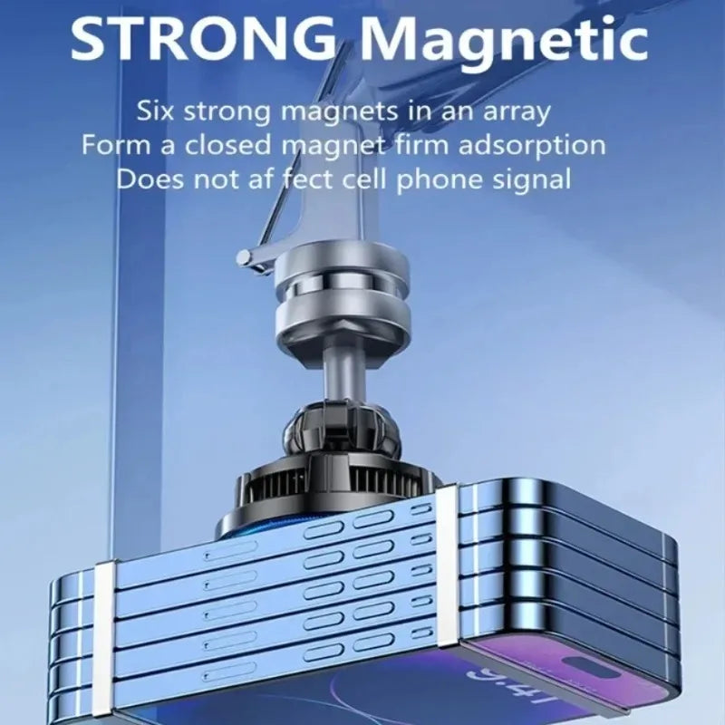 Car Phone Holder Stand Fast Charging Station Magnetic Ice Cooling Car Wireless Charger Dock for iPhone 17 16 15 14 13 Pro Max