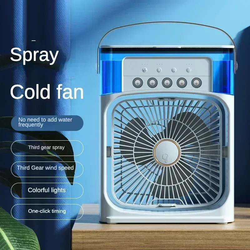 Super Cooling Desktop Small Fan Spray Air Conditioning Fan Cooling Miracle Air Cooler Dormitory Small USB Electric Fan Amagi