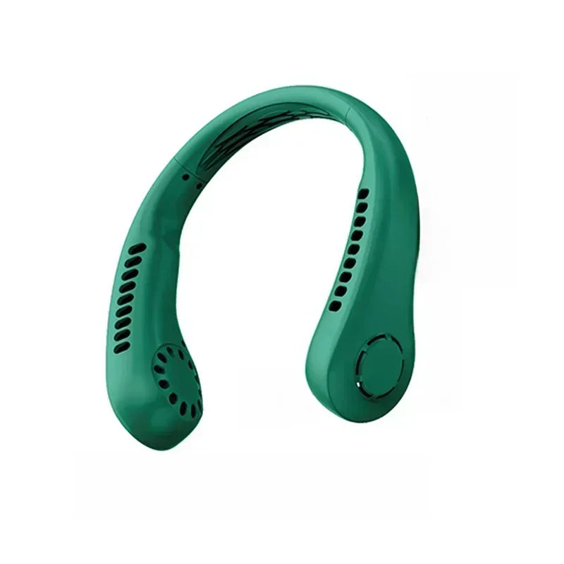 5 adjustable speeds, twistable hands-free, bladeless sports neck strap portable neck fan, 4000 mah battery rechargeable