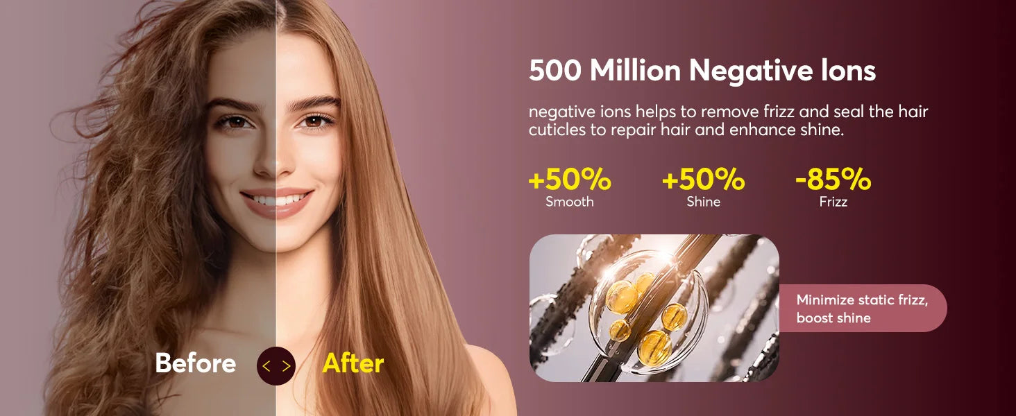 High Speed 5 in 1 Hair Dryer Hot Air Comb Set,Hair Brush Curling Iron Hair Straightener Styling Tool For Blow Dryer Gift Box