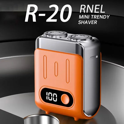 R20 Mini Electric Smart Shaver Shaver Digital Display Dual Blade Rechargeable Shaver Powerful Beard Trimmer Household Car Shaver