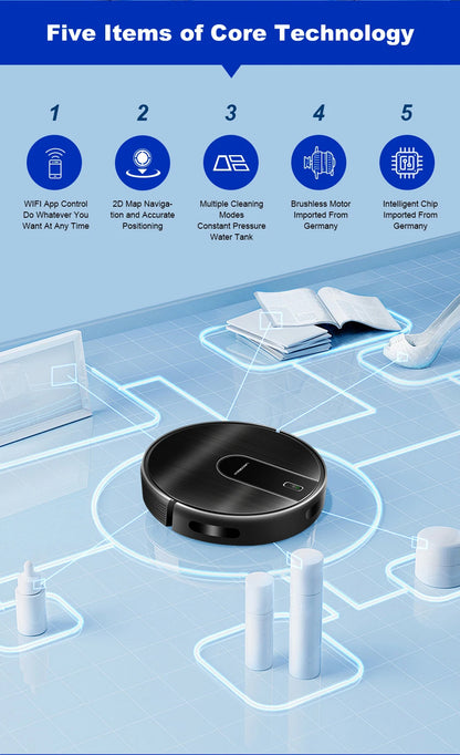   (promo code:   AEEU55 )Robot Vacuum Cleaner And Wet Mop 2-in-1 LIECTROUX N7S-U,Smart Mapping,WiFi App,4000Pa,BLDC Motor,Ideal for Pet Hair,Carpet,Floor