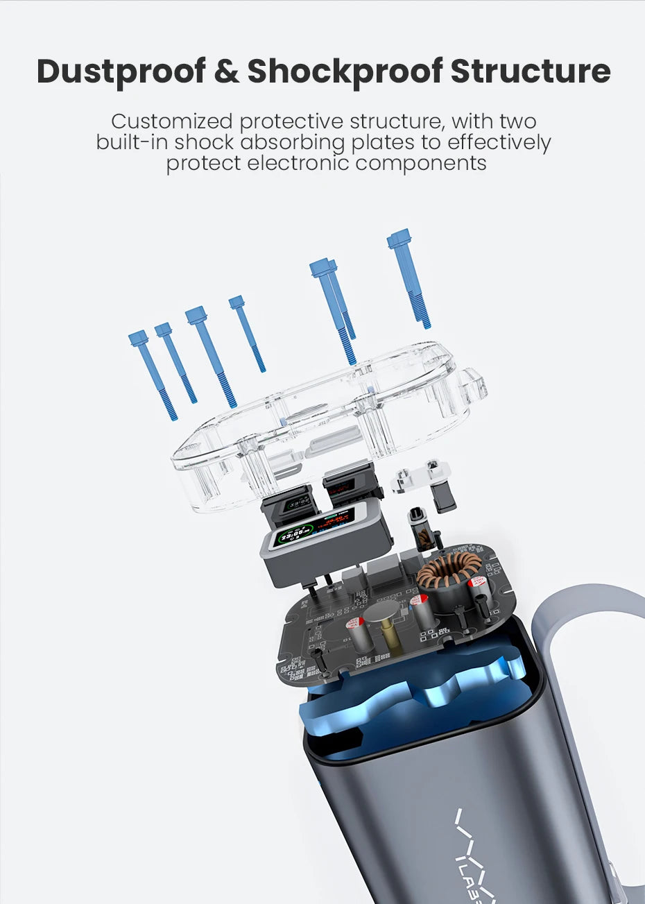 Vyvylabs 40000mAh100W Power Bank Fast Charging Battery High Capacity Waterproof Powerbank Charger  Outdoor Light Powerbank