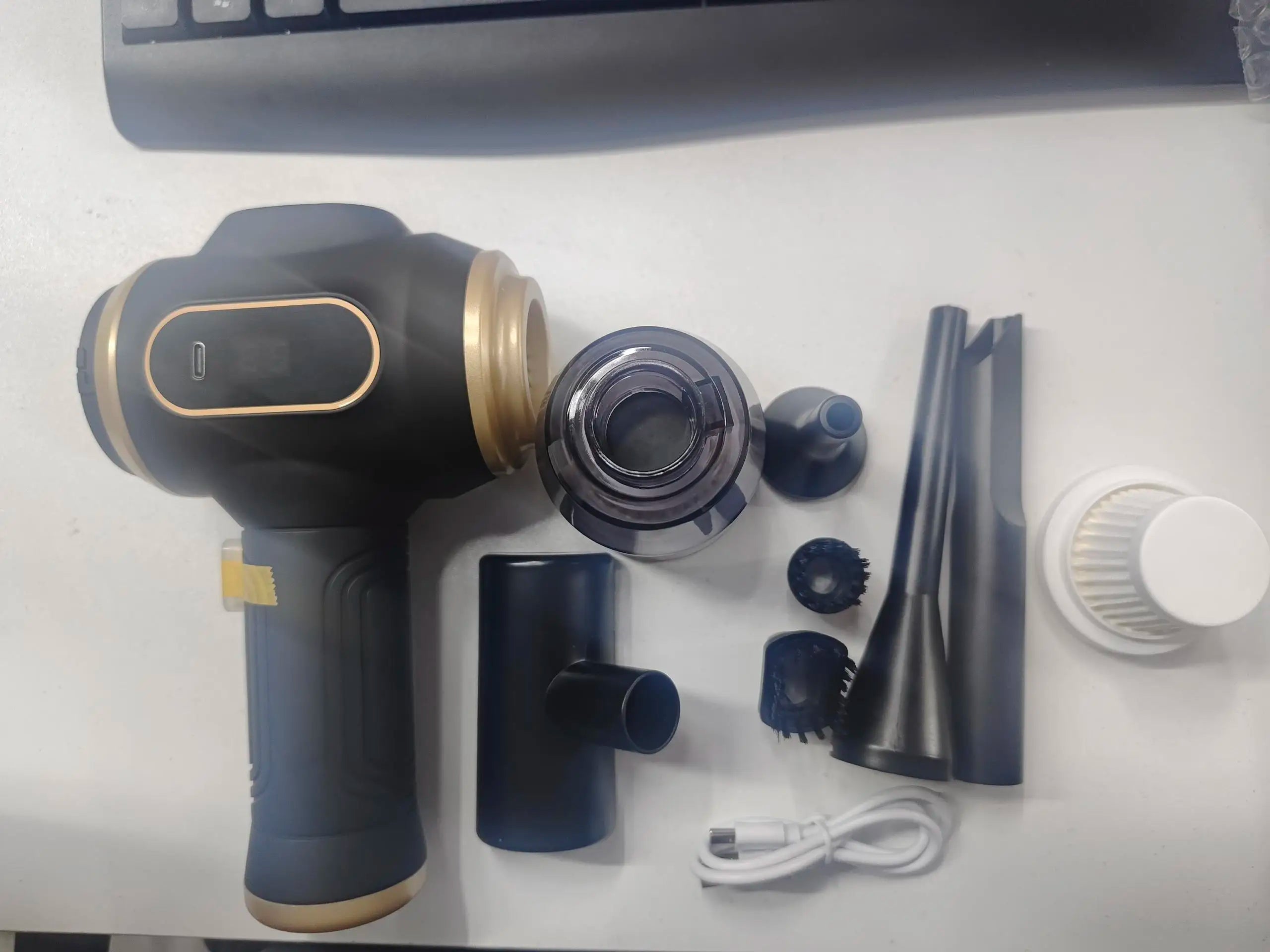 Powerful 2-in-1 Air Duster &amp; Vacuum, Handheld Cordless Cleaner with Digital Display for Electronics Car Home Office