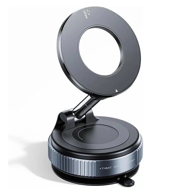 360° foldable vacuum magnetic phone stand, magnetic car phone stand, hands-free suction cup phone stand, smooth surface