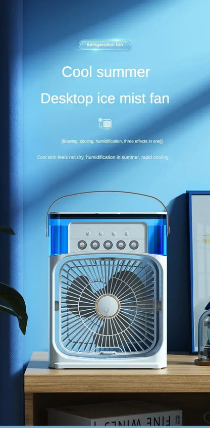 Super Cooling Desktop Small Fan Spray Air Conditioning Fan Cooling Miracle Air Cooler Dormitory Small USB Electric Fan Amagi