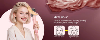 High Speed 5 in 1 Hair Dryer Hot Air Comb Set,Hair Brush Curling Iron Hair Straightener Styling Tool For Blow Dryer Gift Box